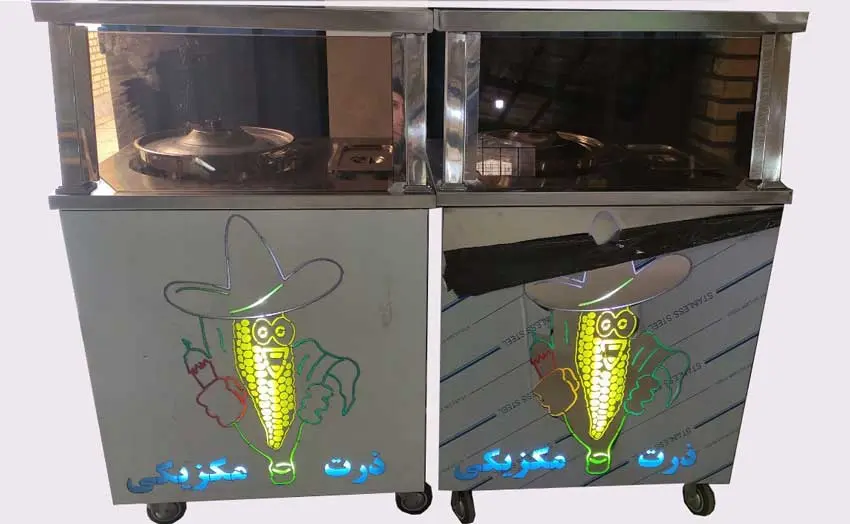 دستگاه ذرت پز با نمای LED و نور مخفی