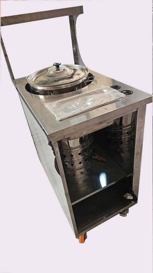 نمای پشت دستگاه پخت ذرت مکزیکی کوچک