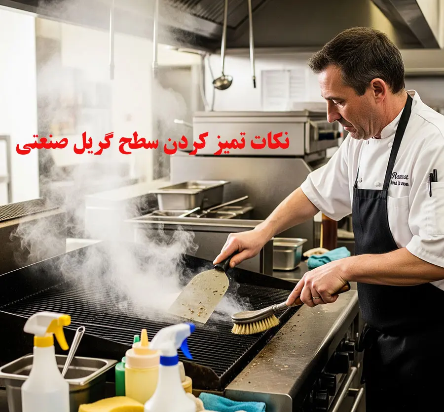 تمیز کردن گریل صنعتی پس از پخت