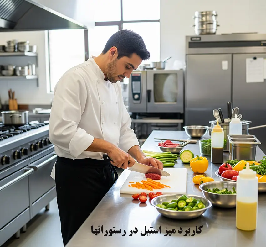 کاربرد میز استیل در رستورانها و فست فودها