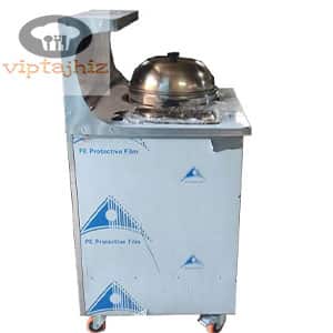 نمای کناری دستگاه ذرت مکزیکی برقی - گازی طرح جدید نوبل