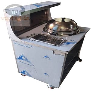 نمای پشت نمای کناری دستگاه ذرت مکزیکی برقی - گازی طرح جدید نوبل