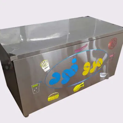 کانتر ساده استیل با نما و نور مخفی