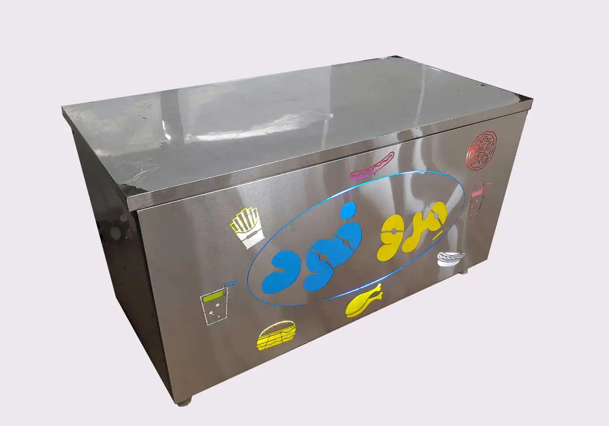 کانتر ساده استیل با نما و نور مخفی